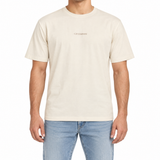 CP Company 30/1 Jersey Short Sleeve Logo T-Shirt in Frozen Dew Beige