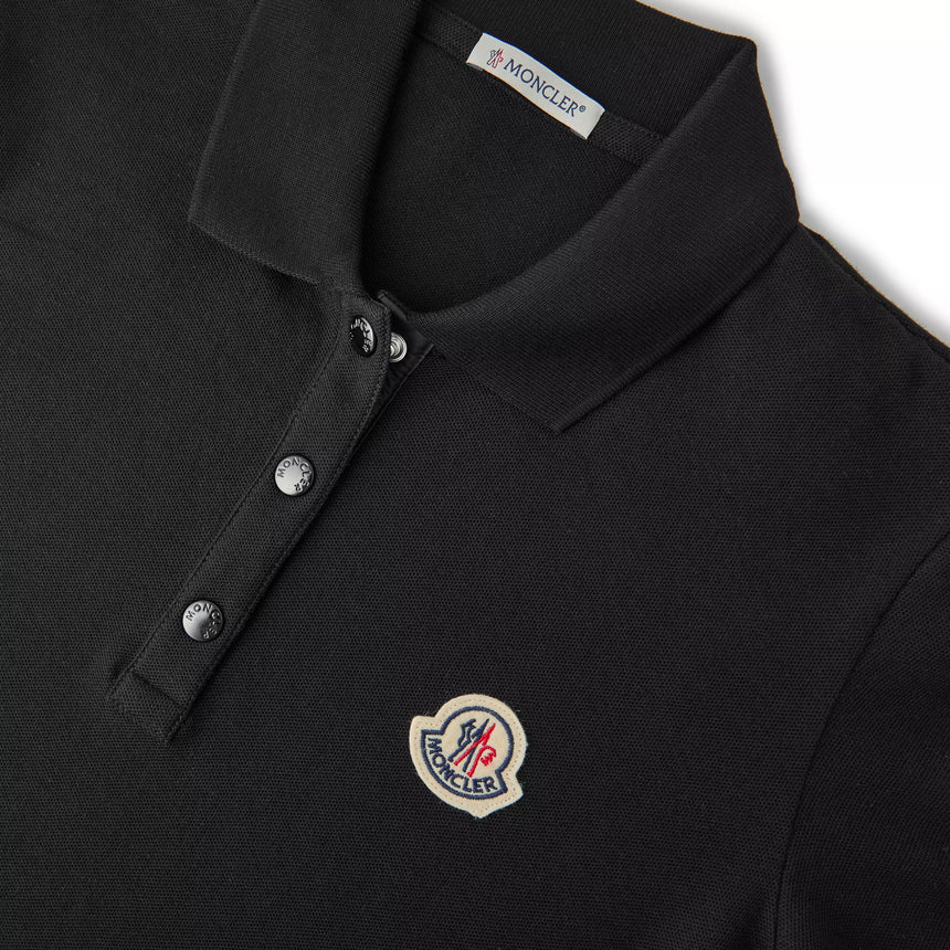 Moncler Logo Badge Polo Shirt in Black