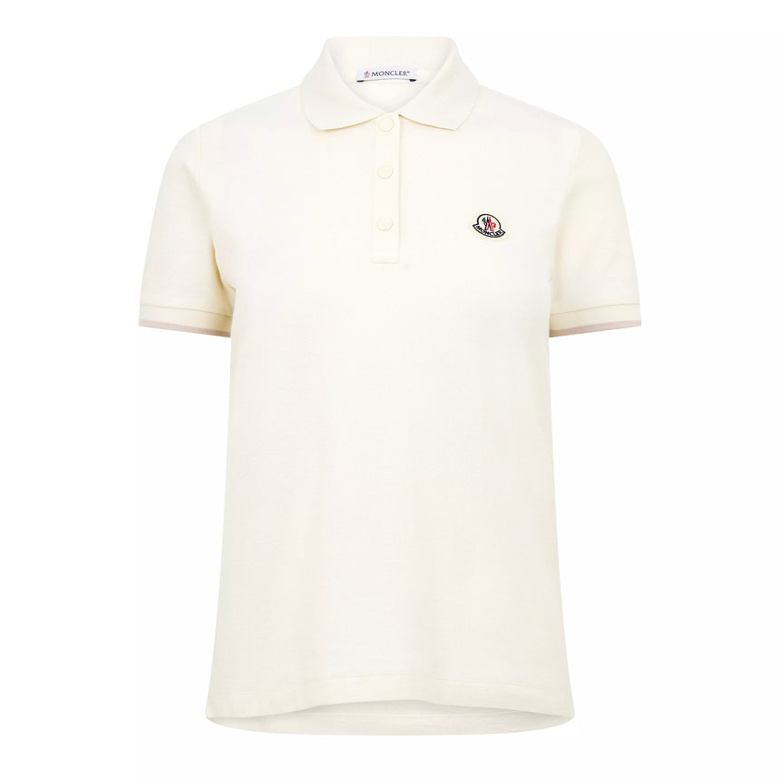 Moncler Logo Badge Polo Shirt in White