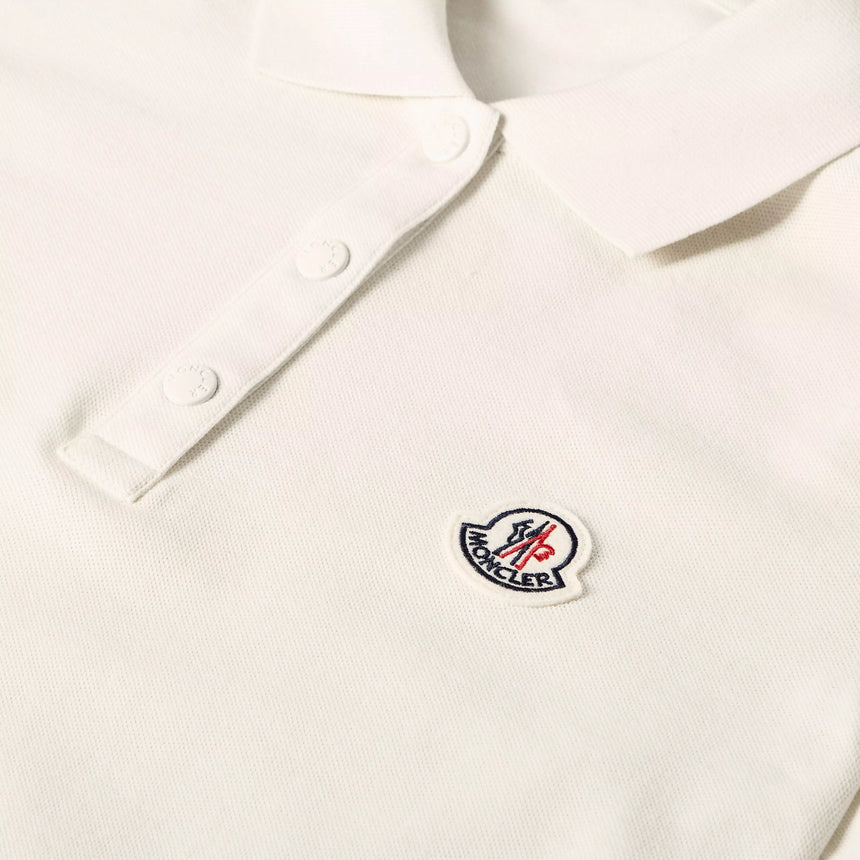 Moncler Logo Badge Polo Shirt in White