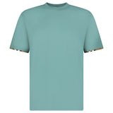 Burberry 'Ellison' Organic Cotton Check Sleeve Seaspray Green