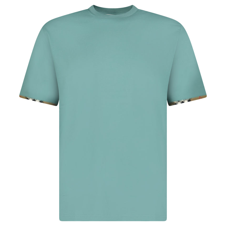 Burberry 'Ellison' Organic Cotton Check Sleeve Seaspray Green
