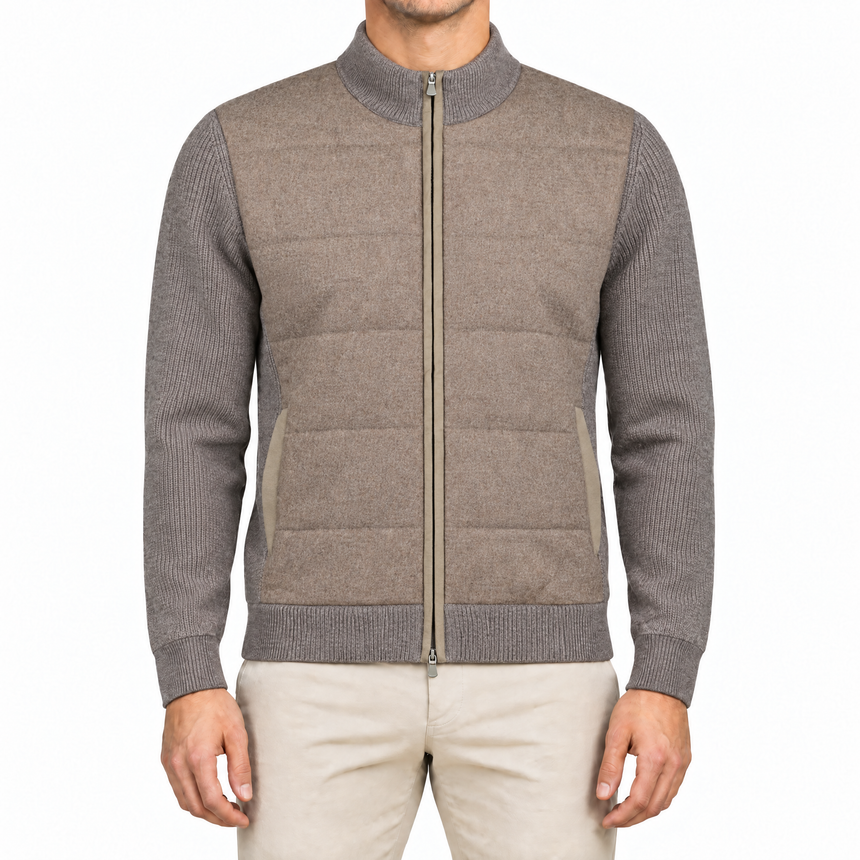 Gran Sasso Super Geelong and Flannel Wool Hybrid Jacket
