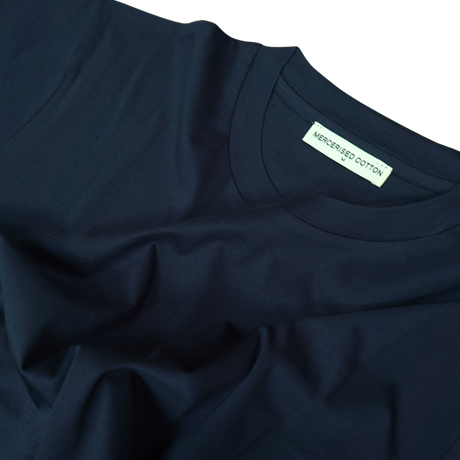 Plain Label Mercerized Cotton T-Shirt Navy