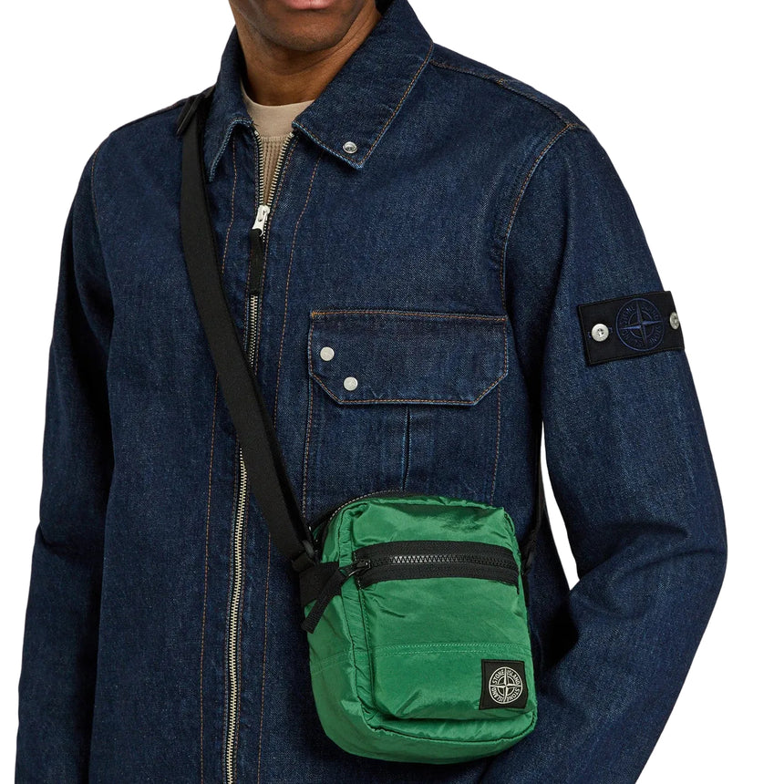 Stone Island Coated Nylon Metal in ECONYL® Crossbody Bag in Malachite Green