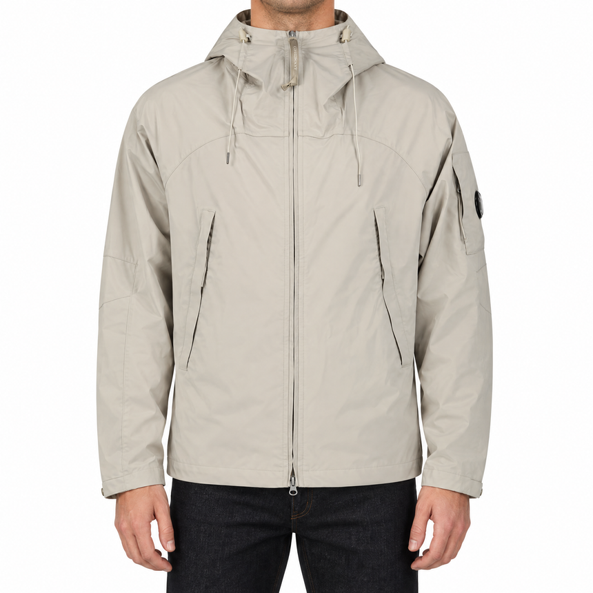 CP Company Pro-Tek Hooded Lens Jacket in Dove Beige