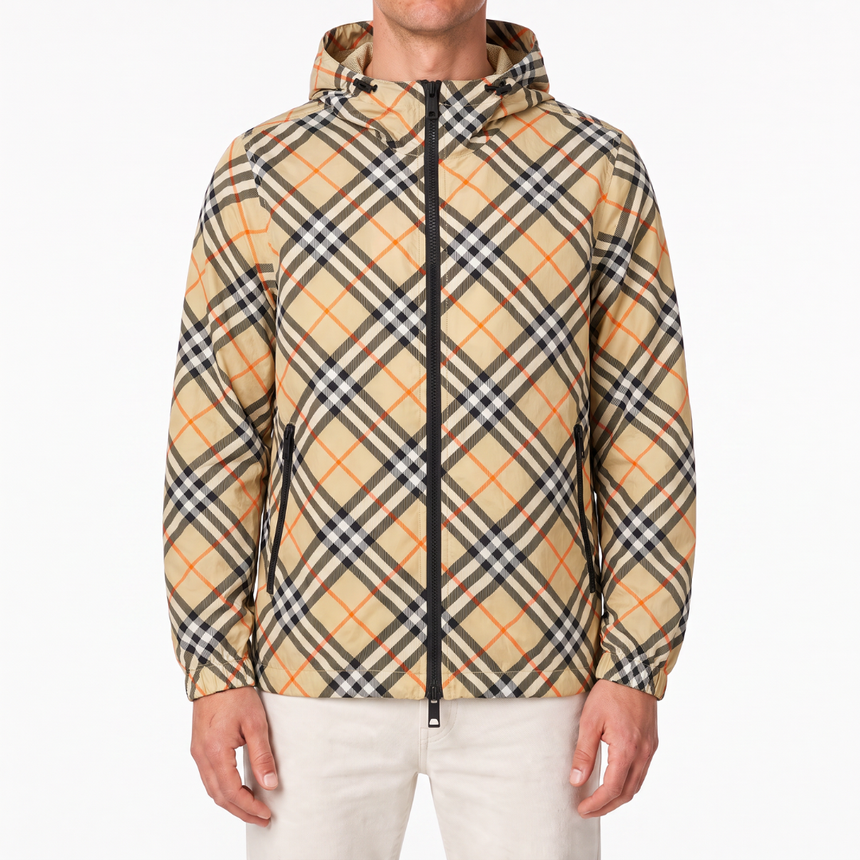 Burberry Stanford Check Jacket in Sand
