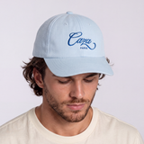 Casablanca Caza Text-Embroidered Cotton Baseball Cap in Light Blue