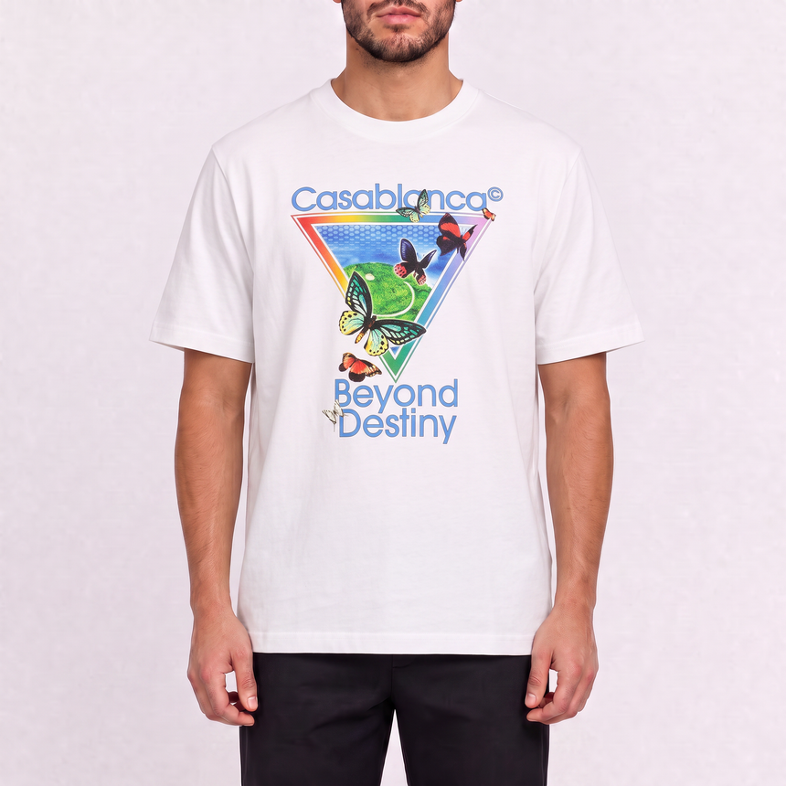 Casablanca Tennis Club 'Beyond Destiny' Graphic T-Shirt in Bright White