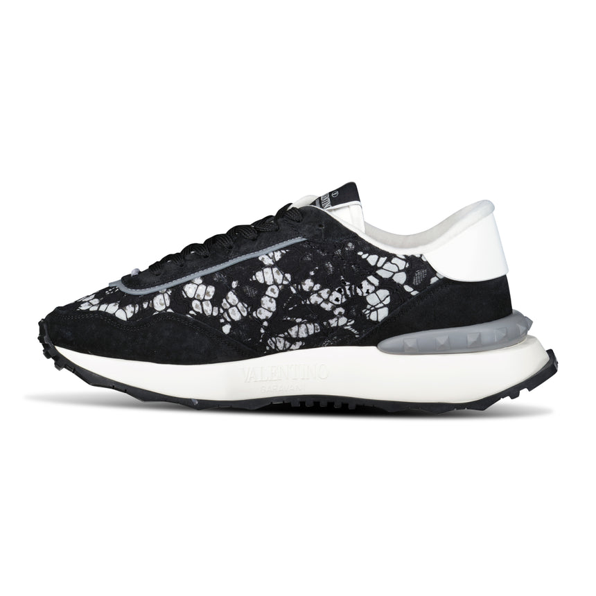 Valentino Garavani Mesh Lace Runner Trainers Black & White