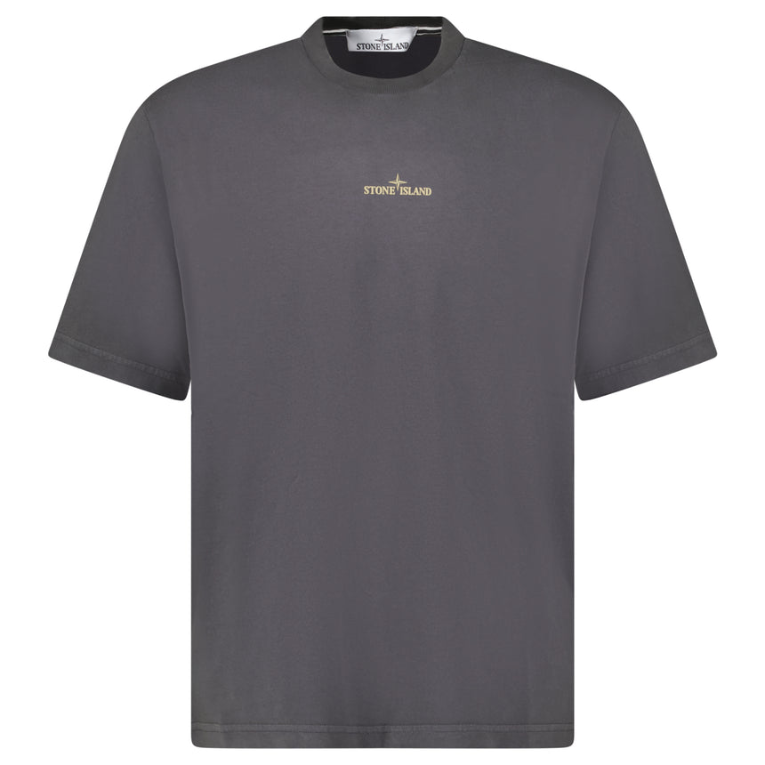 Stone Island Bleeding Numbers Compass Print T-Shirt Grey