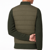 Gran Sasso Quilted Panel Cardigan in Khaki Green