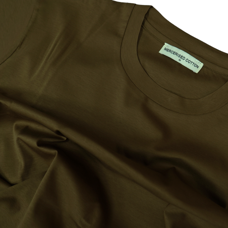 Plain Label Mercerized Cotton T-Shirt Brown