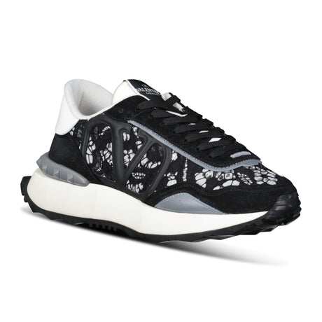 Valentino Garavani Mesh Lace Runner Trainers Black & White