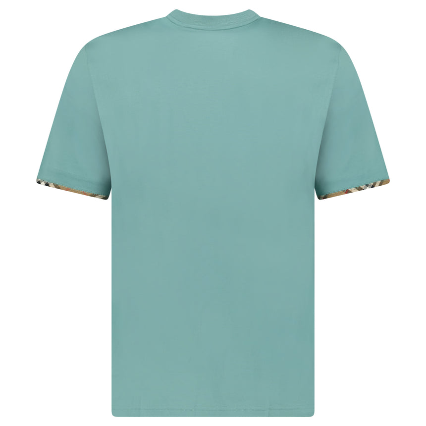 Burberry 'Ellison' Organic Cotton Check Sleeve Seaspray Green