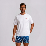 Casablanca T & Swim Short Summer Set in Navy/White