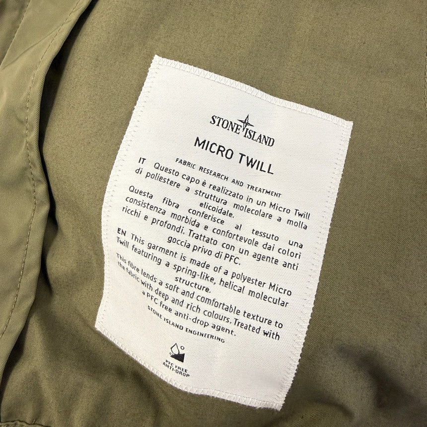 Stone Island Micro Twill Stand Collar Jacket in Military Green