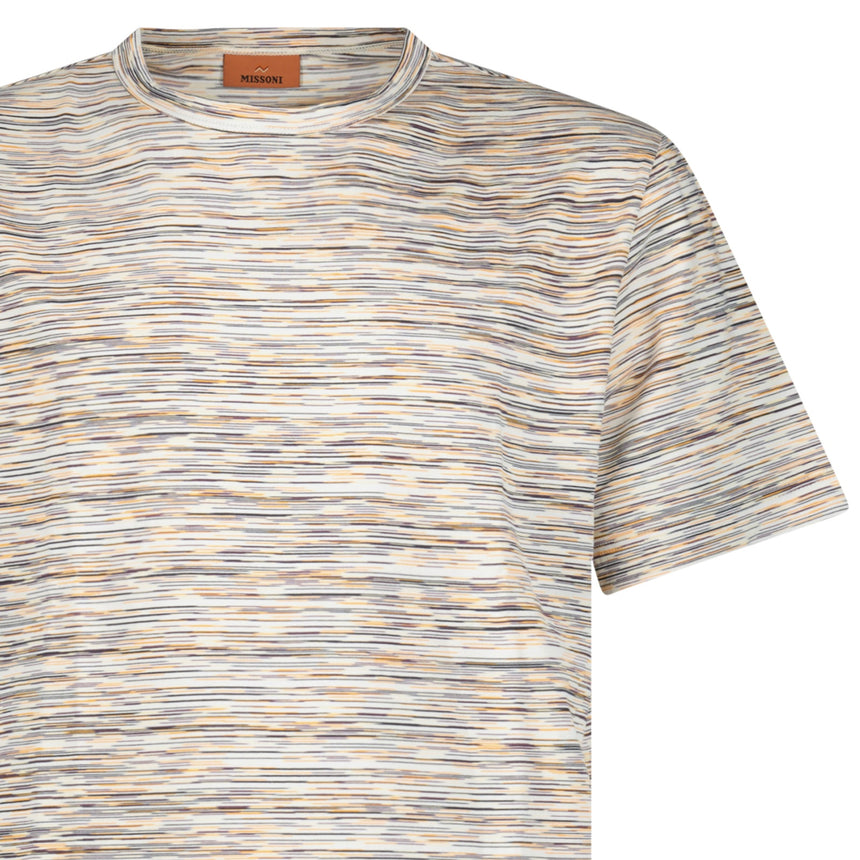 Missoni Striped Short-Sleeved T-Shirt in Orange Space Dyed