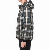 Burberry Broadwell Check Down Hooded Puffer Jacket in Brown