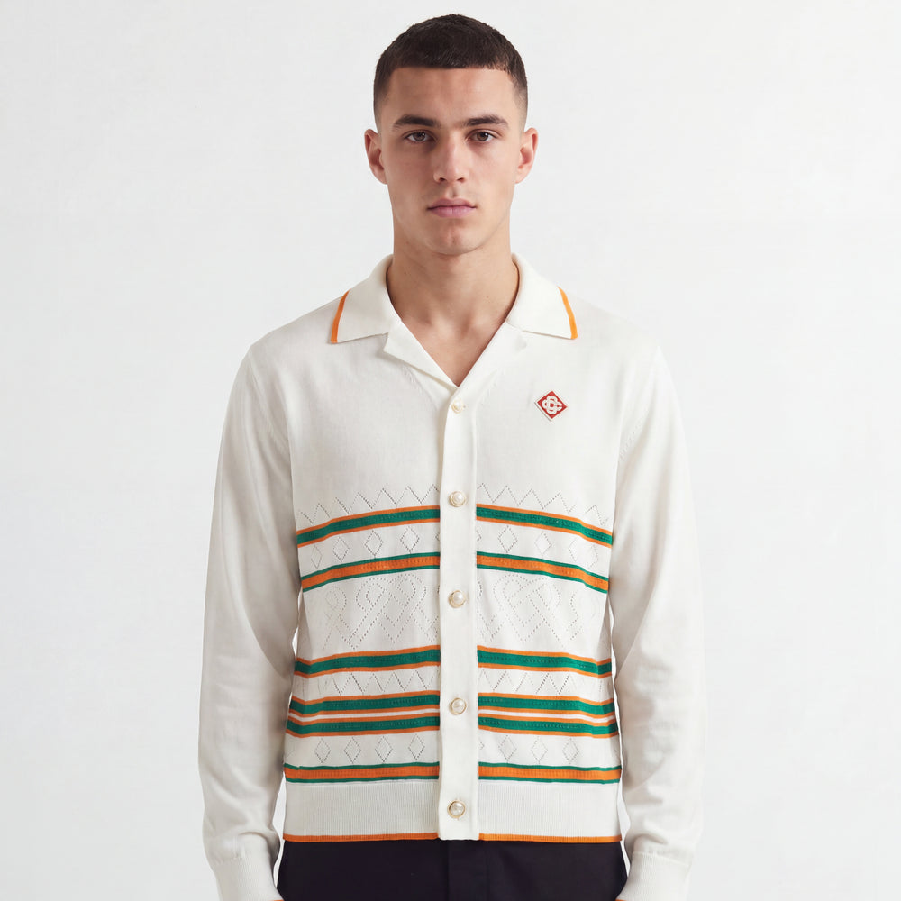 Casablanca Heart Pointelle Shirt Off White