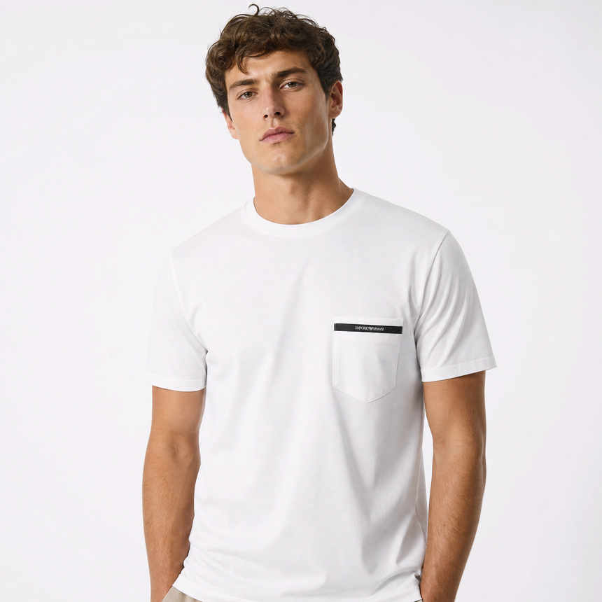 Armani Chest Pocket T-Shirt in White