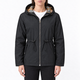 Burberry 'Medley' Check Hooded Rain Jacket Black