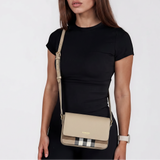 Burberry 'New Hampshire' Leather Shoulder Bag Mushroom