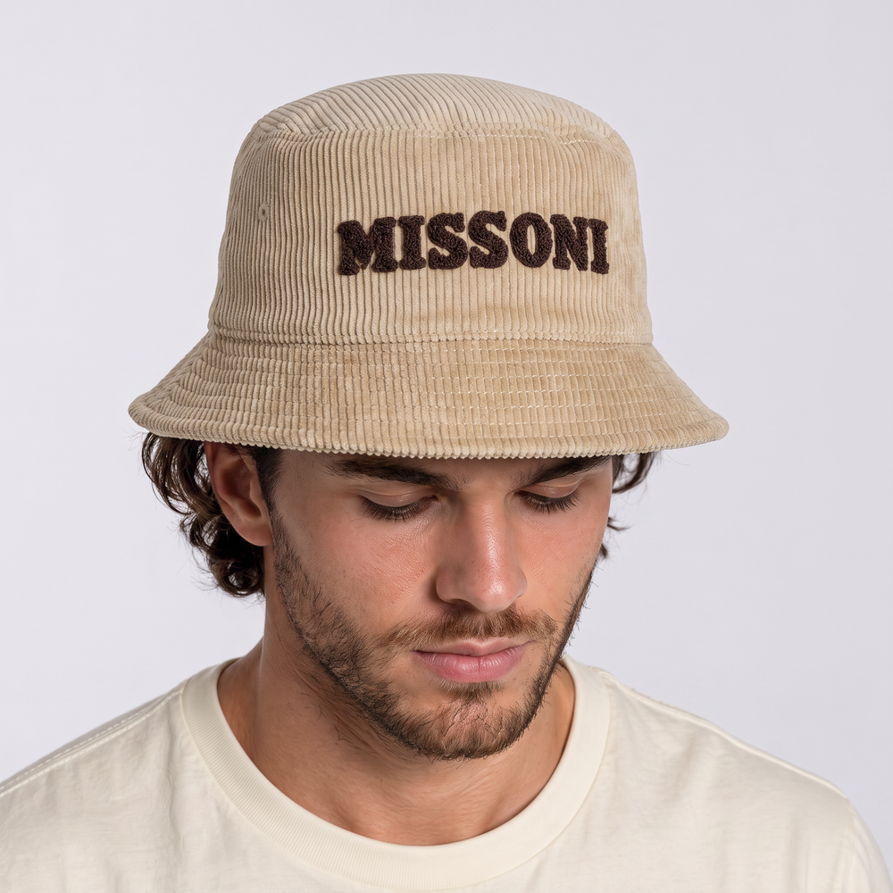 Missoni Corduroy Logo Bucket Hat Brown