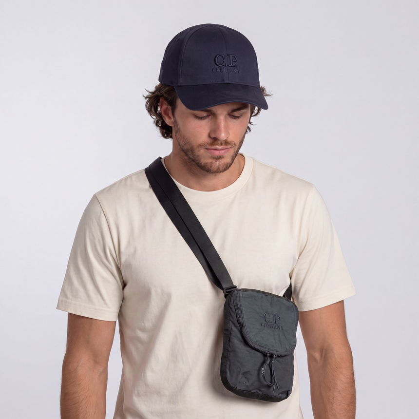 CP Company Plain Paper Touch Messenger Bag in Smoke Pearl