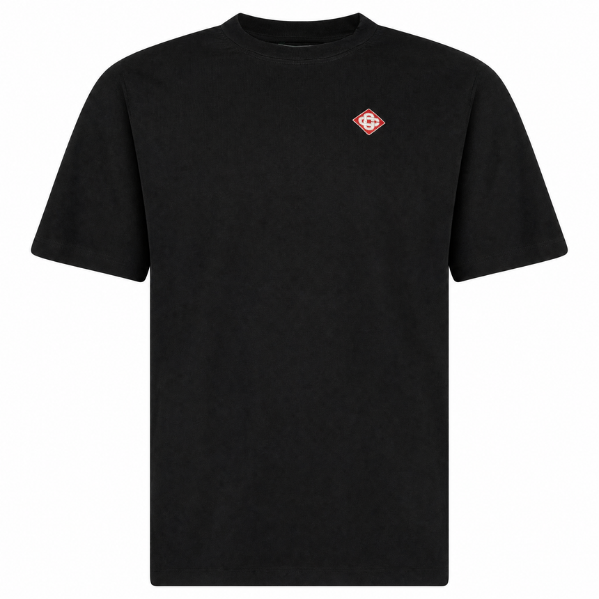 Casablanca Diamond Logo Short Sleeve T‑Shirt in Black