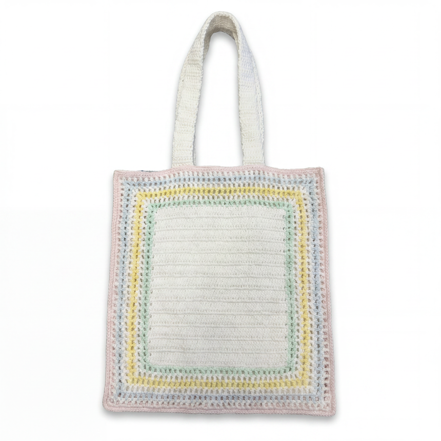 Casablanca Cotton Crochet Knit Kawaii Tote Bag in White
