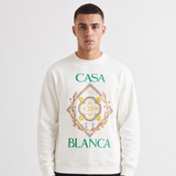 Casablanca Championship Diamond Printed Sweatshirt in Ivory