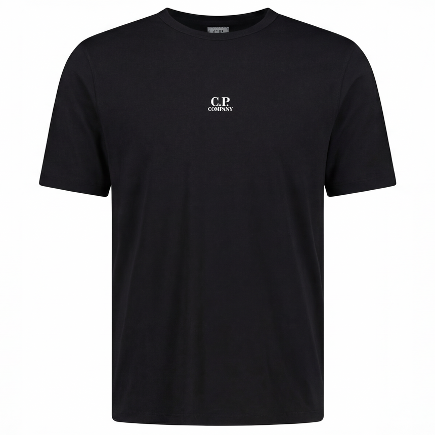 CP Company 70/2 Mercerised Jersey Logo Patch T-Shirt in Black