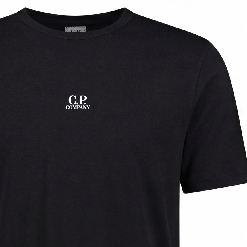 CP Company 70/2 Mercerised Jersey Logo Patch T-Shirt in Black