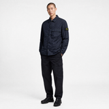 Stone Island Crinkle Reps NY Padded Overshirt in Navy