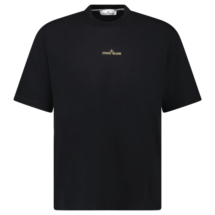 Stone Island Bleeding Numbers Compass Print T-Shirt Black