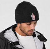 Moncler Grenoble Wool Beanie Hat Black