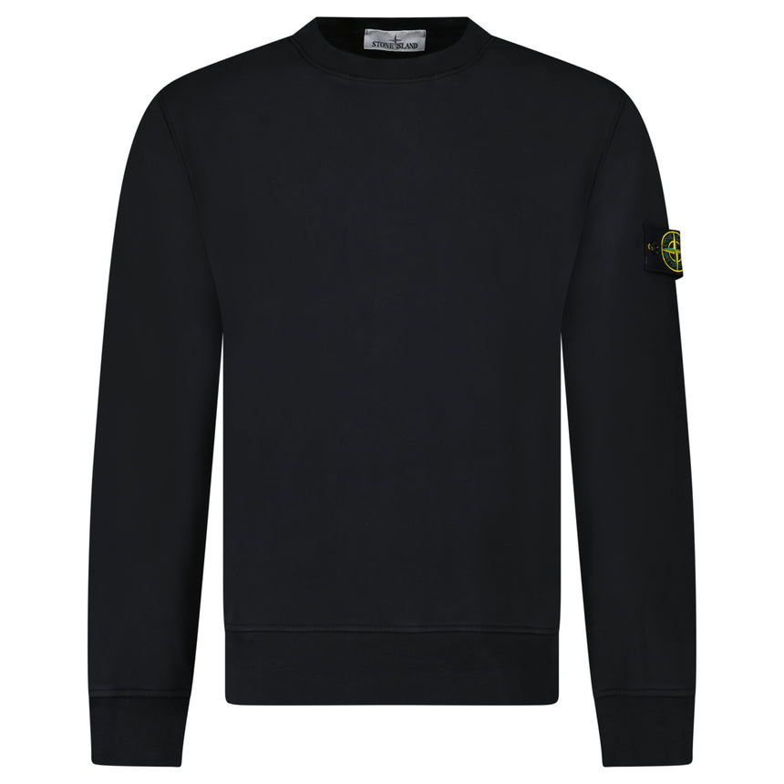 Stone Island Badge Cotton Logo Sweatshirt Black