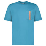 Burberry 'Ellison' Stripe Embroidery T-Shirt Peacock Turquoise