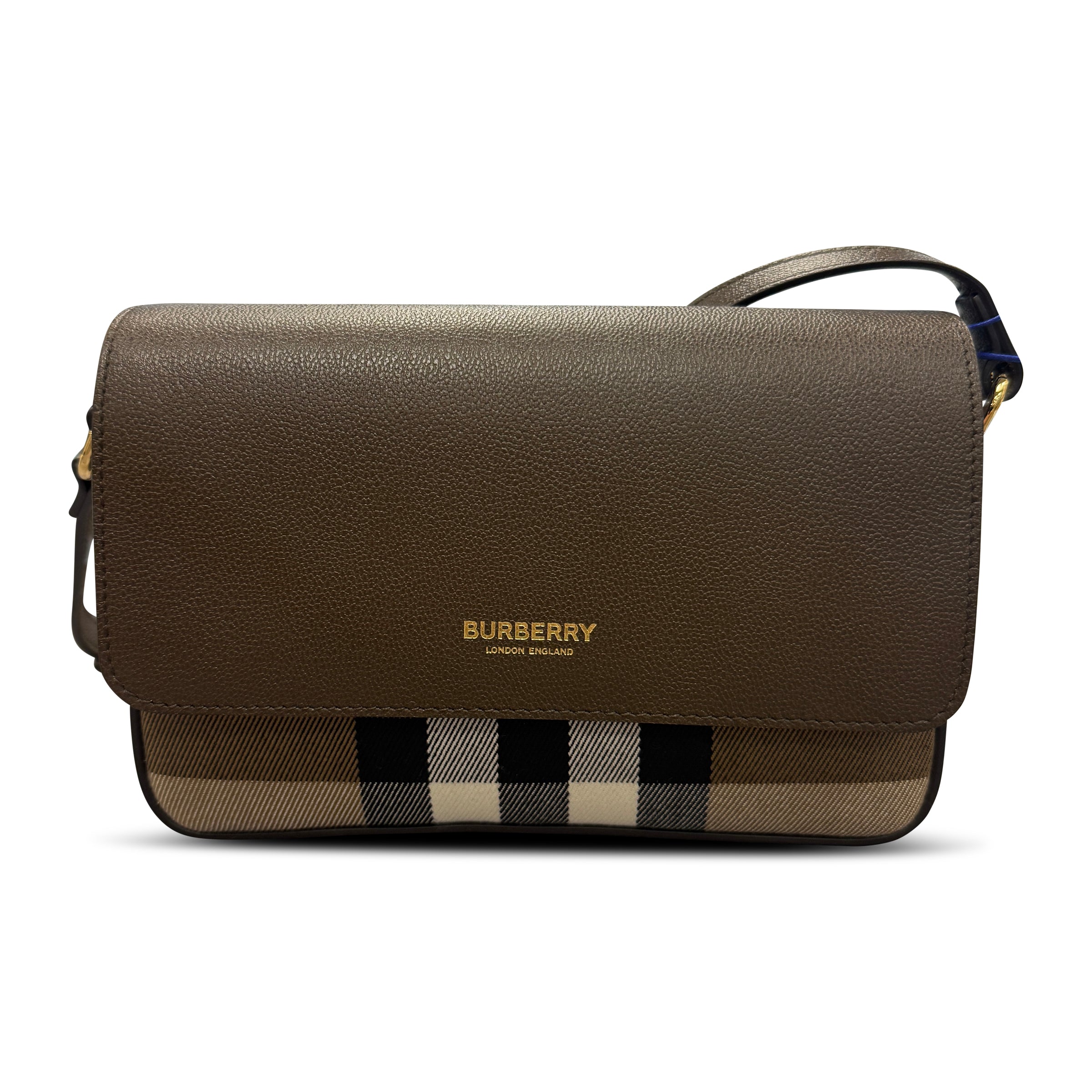 Color variation of Burberry 'New Hampshire' Leather Shoulder Bag Ebony Brown
