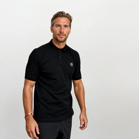 Stone Island Compass Badge Polo T-Shirt Slim Fit Black
