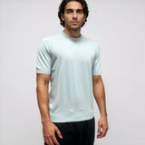 Gran Sasso Cotton Knit T-Shirt in Light Blue