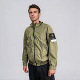 Stone Island Crinkle Reps NY Stand Collar Jacket in Military Green