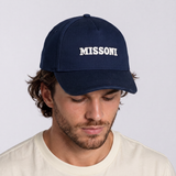 Missoni Embroidered Cap in Navy Blue
