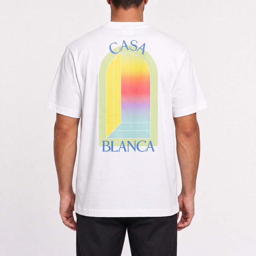 Casablanca L'Arche Screen-Print T-Shirt in White