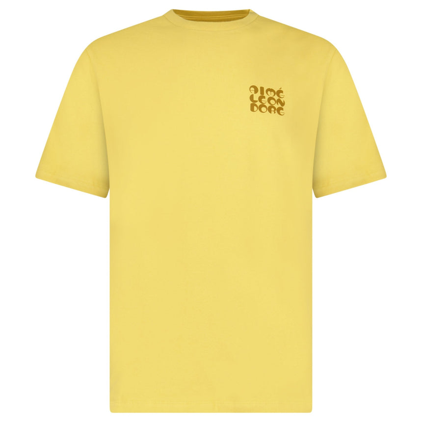 Aimé Leon Dore Stacked Logo T-Shirt in Ochre Yellow - Boinclo - Outlet Sale Under Retail