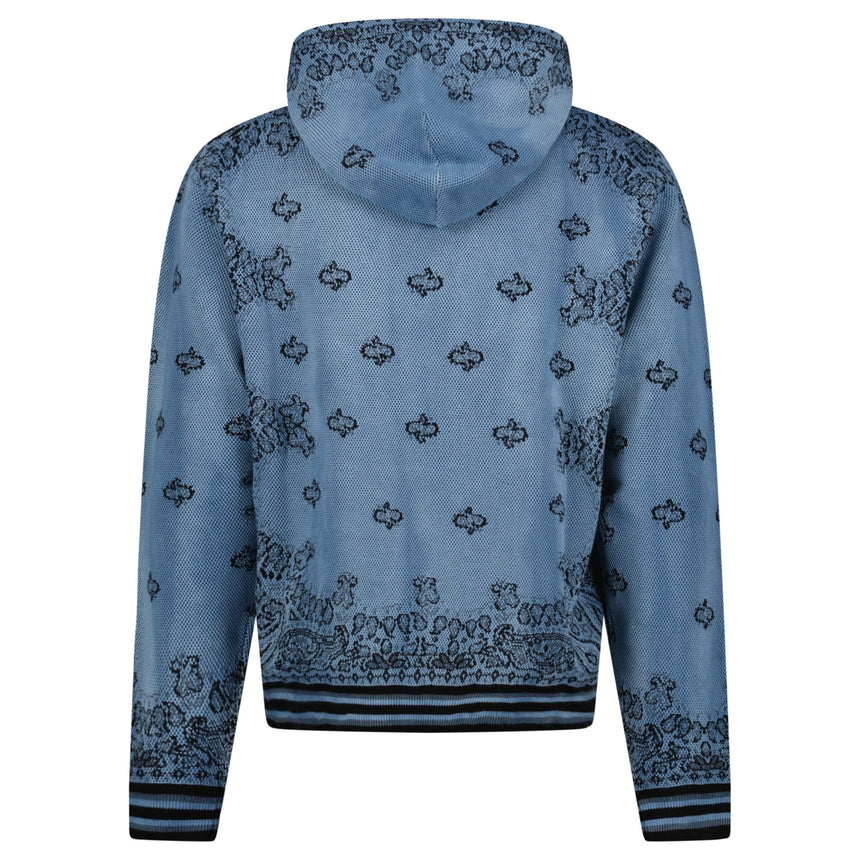 Amiri Bandana Knitted Basketball Hoodie in Blue - Boinclo - Outlet Sale Under Retail