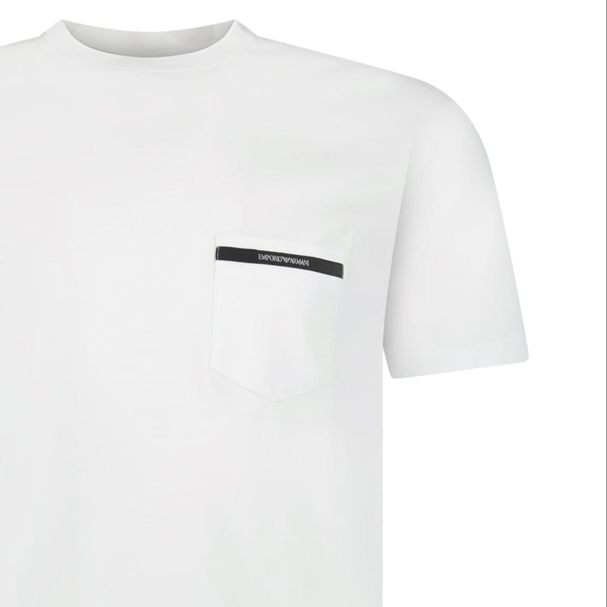 Armani Chest Pocket T-Shirt in White - Boinclo - Outlet Sale Under Retail