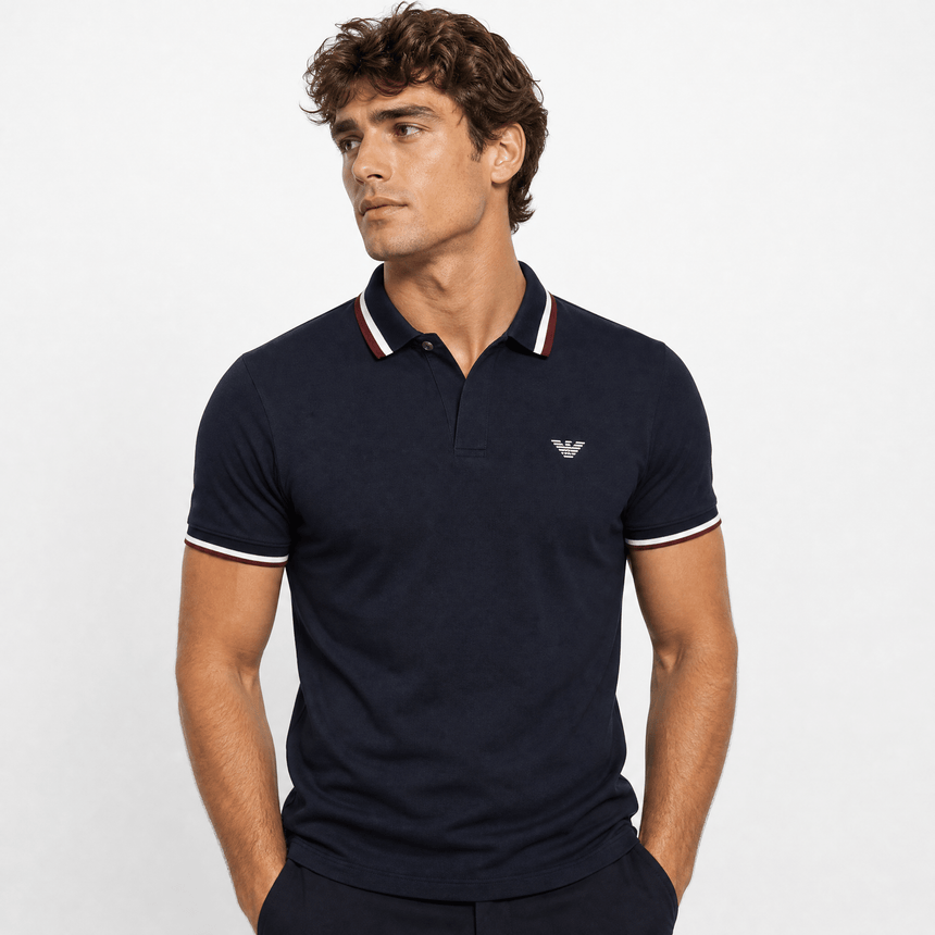 Armani Eagle Logo Polo Shirt in Navy - Boinclo - Outlet Sale Under Retail