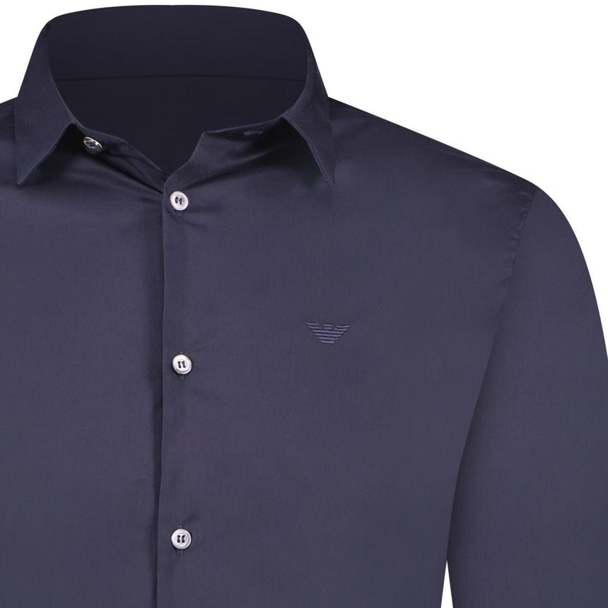 Armani Jeans Button - Up Long Sleeve Shirt Navy - Boinclo - Outlet Sale Under Retail